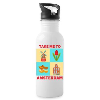 EMMÈNE-MOI À AMSTERDAM - Gourde avec paille intégrée - blanc - Droite