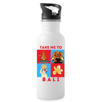 TAKE ME TO BALI - Water bottle with straw - white - Right