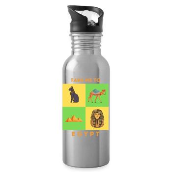 TAKE ME TO EGYPT - Water bottle with straw - silver - Right