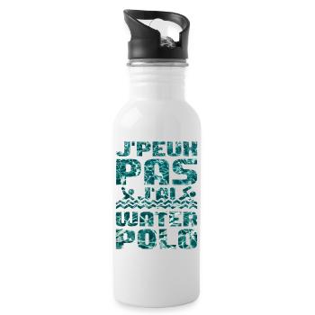 Je Peux Pas J'ai Water Polo Humour Sport - Gourde avec paille intégrée - blanc - Droite