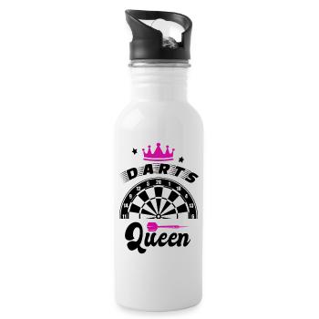 Darts Queen - Trinkflasche mit integriertem Trinkhalm - Weiß - Rechts