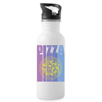 pizza - Water bottle with straw - white - Right