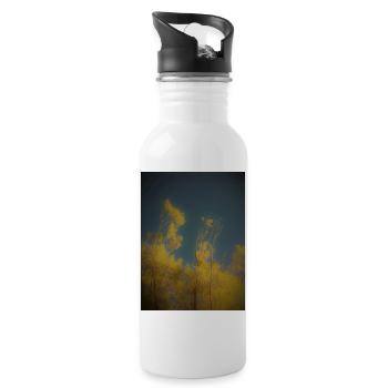 bäume, himmel, - Trinkflasche mit integriertem Trinkhalm - Weiß - Rechts