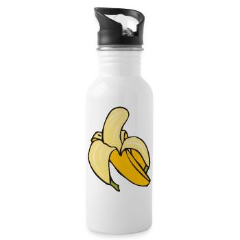 banane 5 A - Gourde avec paille intégrée - blanc - Droite
