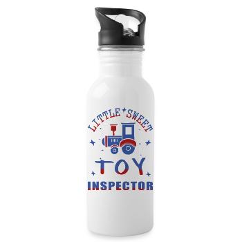 Railway Toy Inspector - Water bottle with straw - white - Right