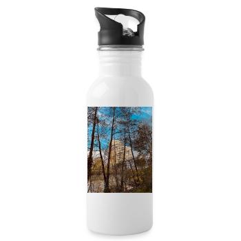 Arbres de couleur froide de grande hauteur - Gourde avec paille intégrée - blanc - Droite