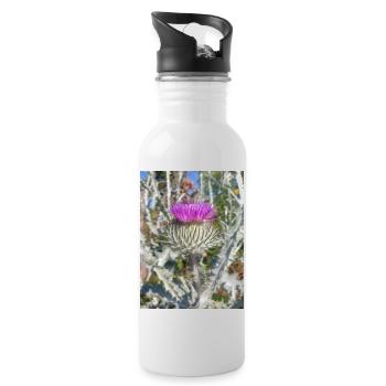 Scotch Baumwolldistel auch Wolldistel - Trinkflasche mit integriertem Trinkhalm - Weiß - Rechts