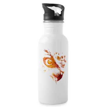Eule - Trinkflasche mit integriertem Trinkhalm - Weiß - Rechts