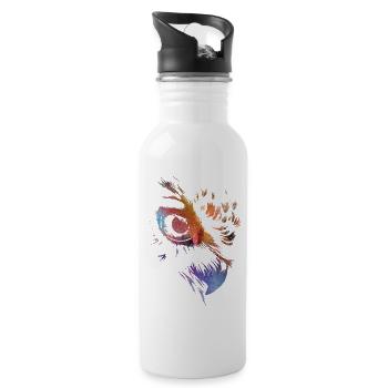 Eule - Trinkflasche mit integriertem Trinkhalm - Weiß - Rechts