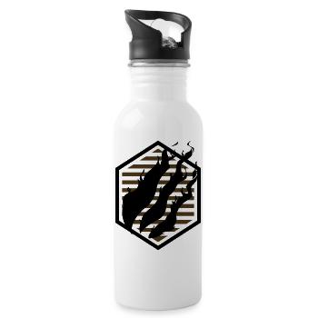 Fire Merch Edition Black - Water bottle with straw - white - Right
