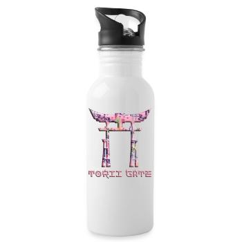 Torii Kyoto Japanese Gate Japanese Inspired Style - Water bottle with straw - white - Right