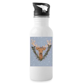 Biche - Gourde avec paille intégrée - blanc - Droite