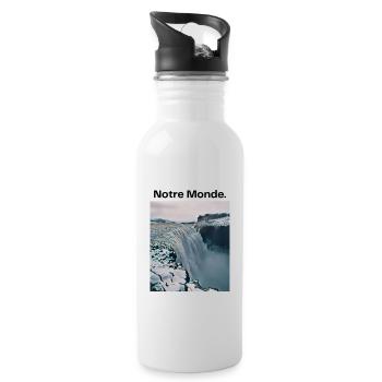 Notre Monde - Gourde avec paille intégrée - blanc - Droite