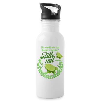 Ihr wollt mir das Wasser reichen? - Trinkflasche mit integriertem Trinkhalm - Weiß - Rechts