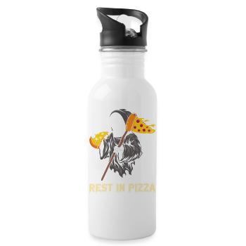 Rest in Pizza the Death - Water bottle with straw - white - Right