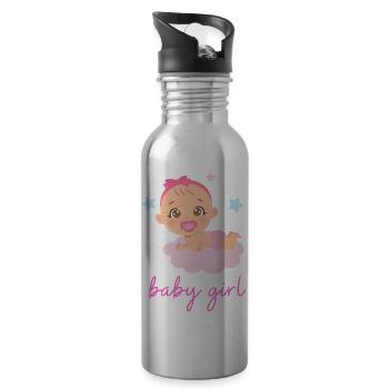 baby girl - Water bottle with straw - silver - Right