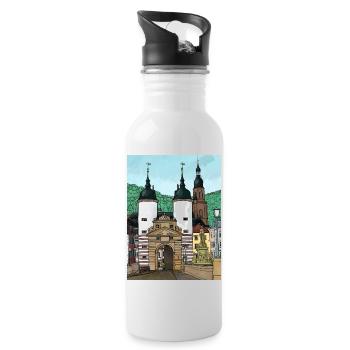 Heidelberg Altstadt, Heidelberg Germany - Water bottle with straw - white - Right