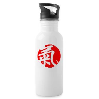 Strength Japan quote Japanese kanji words - Water bottle with straw - white - Right