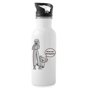 Koala fragt nach Eukalyptus - Trinkflasche mit integriertem Trinkhalm - Weiß - Rechts