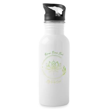 Lotus flower Karma Beach lime green - Water bottle with straw - white - Right