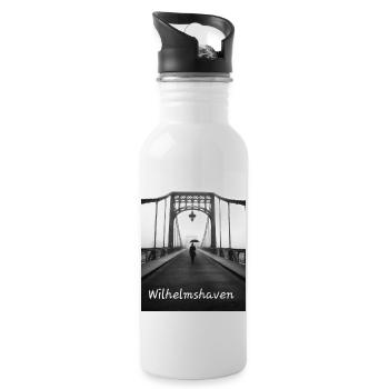 Wilhelmshaven - Trinkflasche mit integriertem Trinkhalm - Weiß - Rechts
