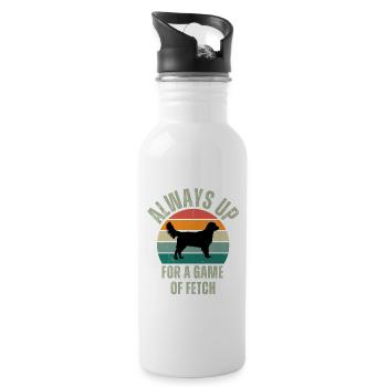 ALWAYS UP FOR A GAME OF FETCH - Water bottle with straw - white - Right