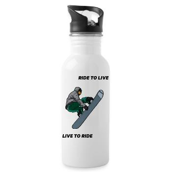 SNOWBOARDING - Water bottle with straw - white - Right
