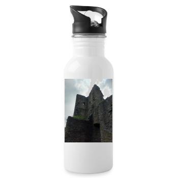 Castle ruin - Water bottle with straw - white - Right