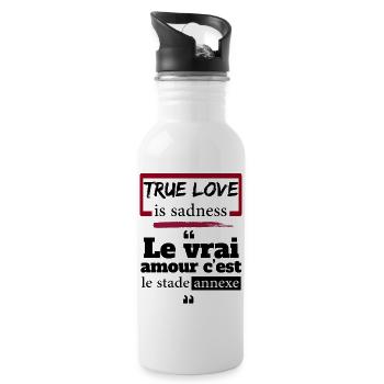 L'amour c'est le stade annexe - Expression drôles - Gourde avec paille intégrée - blanc - Droite