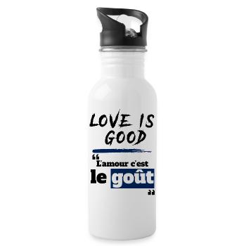 L'amour c'est le goût - expression drôle cameroun - Gourde avec paille intégrée - blanc - Droite
