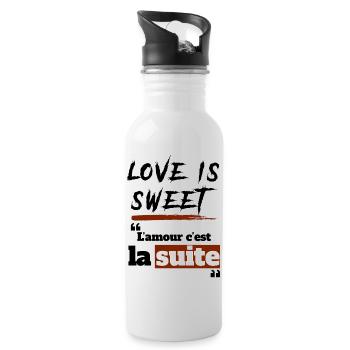 L'amour c'est la suite - expression camerounaise - Gourde avec paille intégrée - blanc - Droite