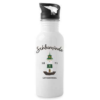 Kappeln, Leuchtturm Schleimünde, Schlei / Ostsee - Trinkflasche mit integriertem Trinkhalm - Weiß - Rechts