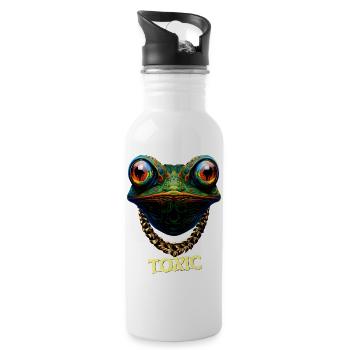 Cute toxic frog - Water bottle with straw - white - Right
