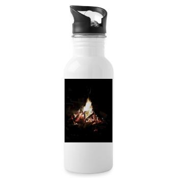 Feu de soirée - Gourde avec paille intégrée - blanc - Droite