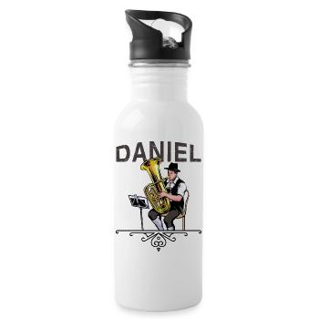 Tubist Volksmusik DANIEL - Trinkflasche mit integriertem Trinkhalm - Weiß - Rechts