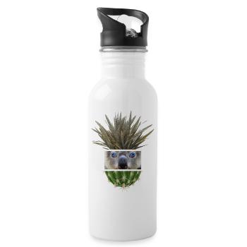 Koala Azure Cactus Collage - Water bottle with straw - white - Right