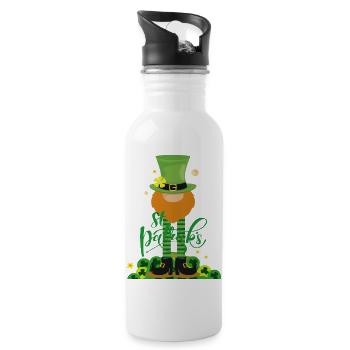 Fête de la Saint-Patrick - Gourde avec paille intégrée - blanc - Droite