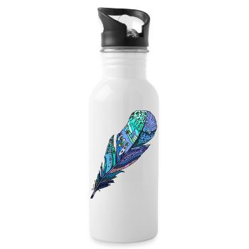 Feather - Water bottle with straw - white - Right