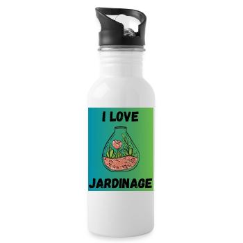 JARDINAGE,PRINTEMPS,JARDIN,JARDINIER,RETRAITE,ETE - Gourde avec paille intégrée - blanc - Droite