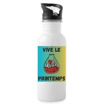 JE PEUX PAS,JARDINAGE,RETRAITE,PRINTEMPS,JARDIN - Gourde avec paille intégrée - blanc - Droite