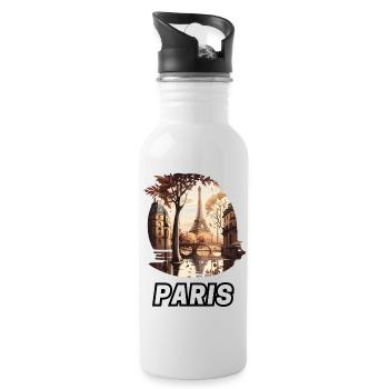 Paris - Gourde avec paille intégrée - blanc - Droite