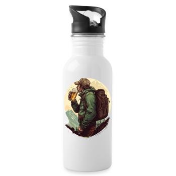 Hikers with beer in the mountains - Water bottle with straw - white - Right