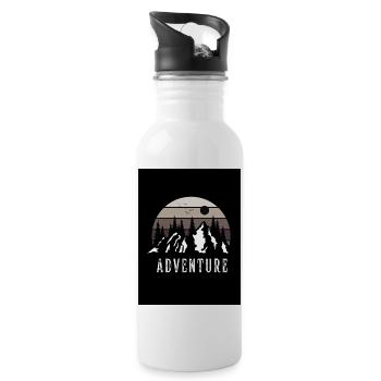 Abenteuer - Trinkflasche mit integriertem Trinkhalm - Weiß - Rechts