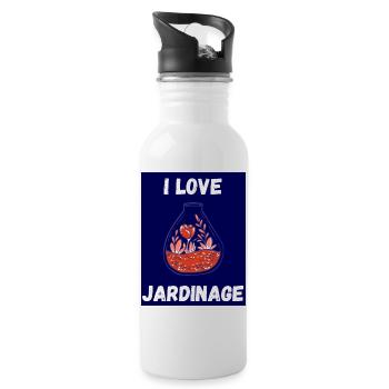 SPRING. GARDENING. RETIREMENT. SPRING. GARDEN. - Water bottle with straw - white - Right