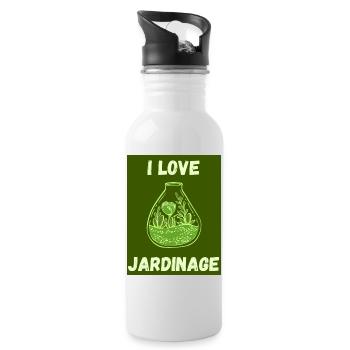 SPRING. GARDENING. RETIREMENT. SPRING. GARDEN. - Water bottle with straw - white - Right