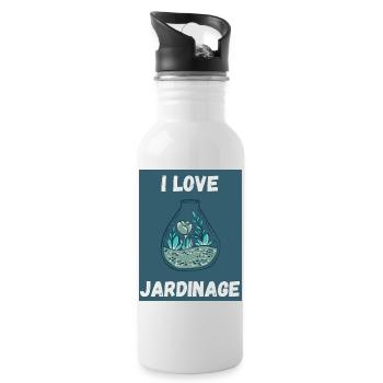 GARDEN. SPRING. GARDENING. RETIREMENT. SPRING. - Water bottle with straw - white - Right