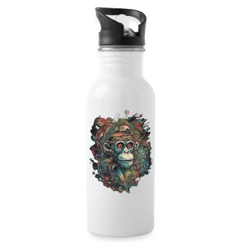 Trippy Monkey - Water bottle with straw - white - Right
