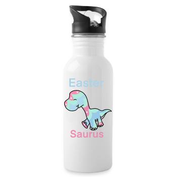 Saurus de Pâques Oeufs de dinosaures Oeufs de Pâques - Gourde avec paille intégrée - blanc - Droite