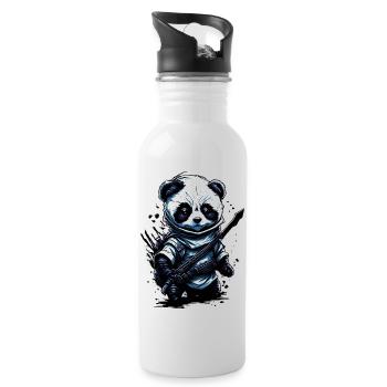 panda - Water bottle with straw - white - Right