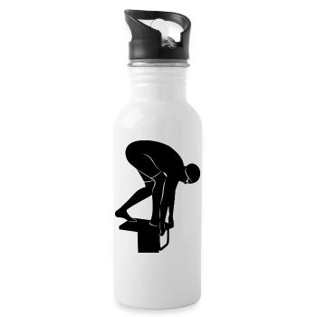 Triathlon Swim Bike Run Marathon - Trinkflasche mit integriertem Trinkhalm - Weiß - Rechts